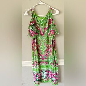 Ivy‎ Lane XL women’s paisley Off The Shoulder Green Pink Dress